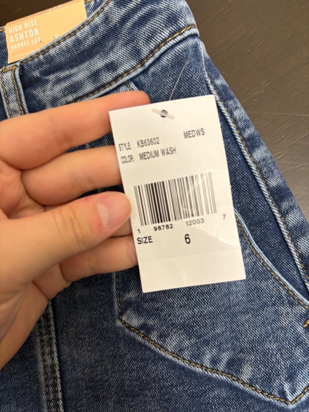NEW Kut From the Kloth Ashton Barrel Leg High Rise Jeans Medium Blue Utility 6 - Picture 4 of 10
